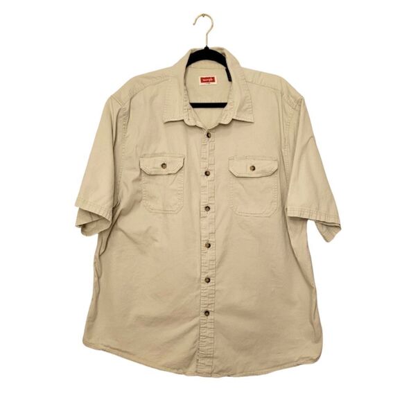 Wrangler Khaki Button Down Shirt - Picture 1 of 4